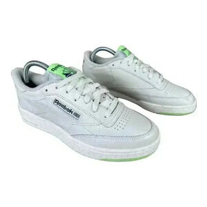 Reebok CLUB C 85 Chalk Men's Shoes White/Neon Green FZ0173 Sz. 8